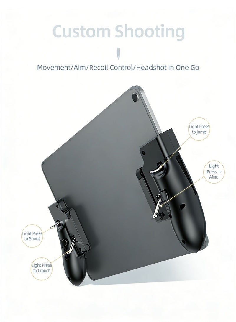 جهاز تحكم بمشغلات الألعاب المحمولة لأجهزة iPad وأجهزة أندرويد اللوحية، قبضة ألعاب مريحة بأربعة أصابع مع مشغلات حساسة لألعاب PUBG وألعاب إطلاق النار على الهواتف المحمولة - Image 2