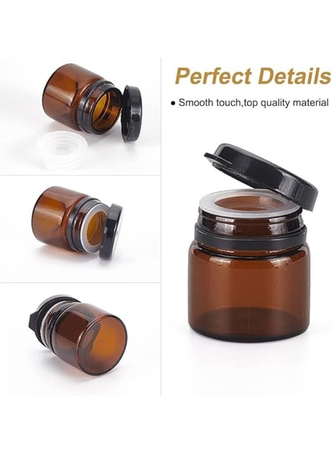 15 Pack 5g Round Amber Glass Cream Jars, Black Flip Top Lid Cosmetic Glass Jars, with Leak-Proof Gasket, Heavy Duty Glass, Anti-fall and Durable, for Lotion, Cream and Other Beauty Product - Image 4