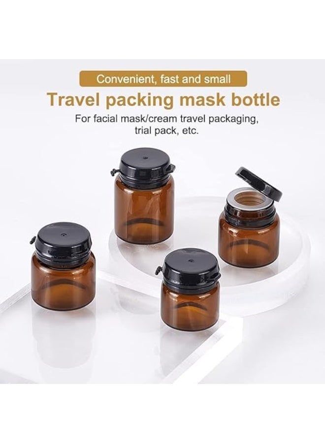 15 Pack 5g Round Amber Glass Cream Jars, Black Flip Top Lid Cosmetic Glass Jars, with Leak-Proof Gasket, Heavy Duty Glass, Anti-fall and Durable, for Lotion, Cream and Other Beauty Product - Image 5