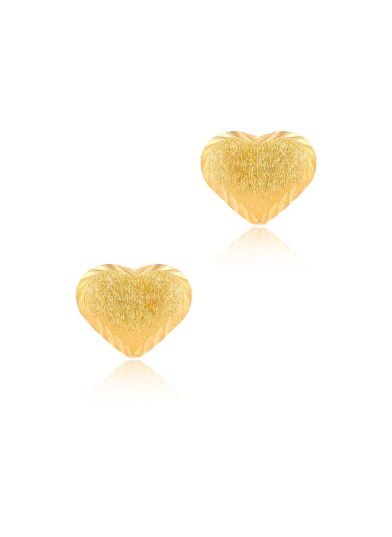 BAFLEH JEWELLERY - 21K Gold Heart Earrings for Your Beloved - Image 1