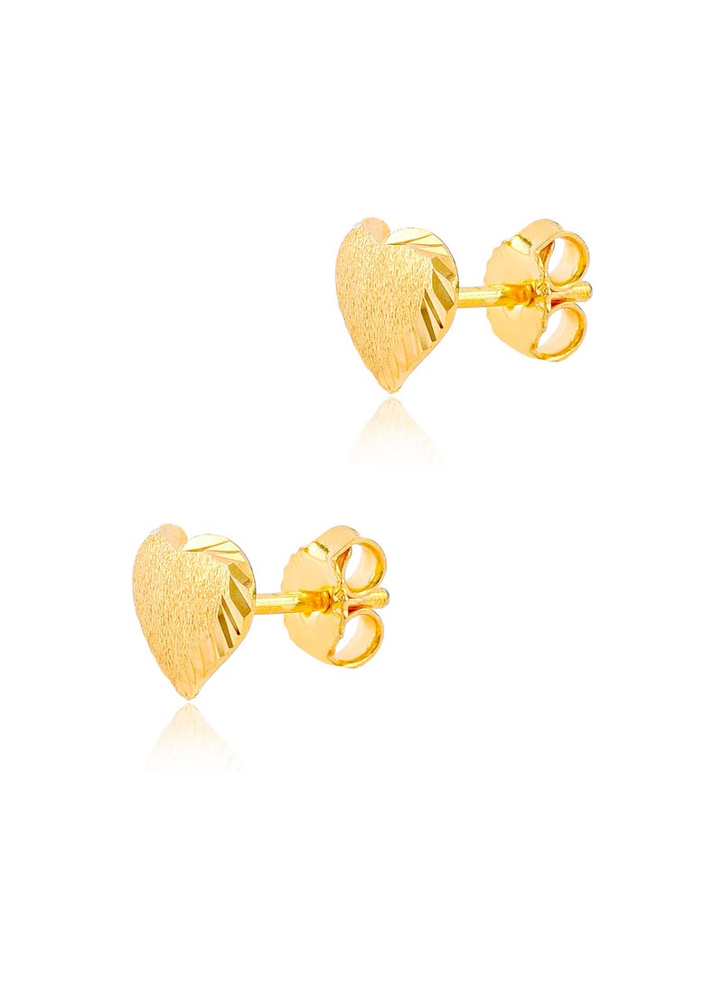 BAFLEH JEWELLERY - 21K Gold Heart Earrings for Your Beloved - Image 1