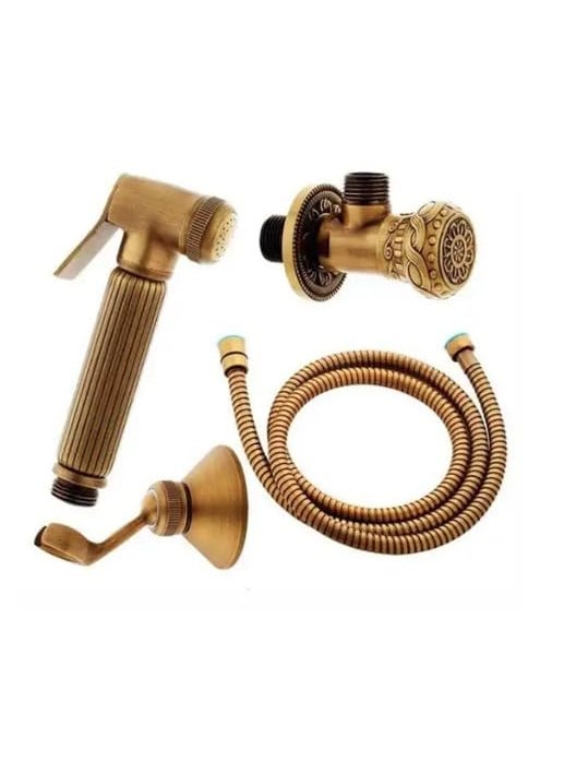 Aquieen Aquieen Wall Mounted Antique Brass Health Faucet For Toilet Seat Shower Set for Pet BathBody CareToilet Antique Brass Health Faucet  - Image 1