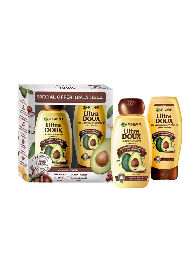 Garnier - Ultra Doux Avocado Shampoo 400ml + Conditioner 400ml Dual Pack - Image 1