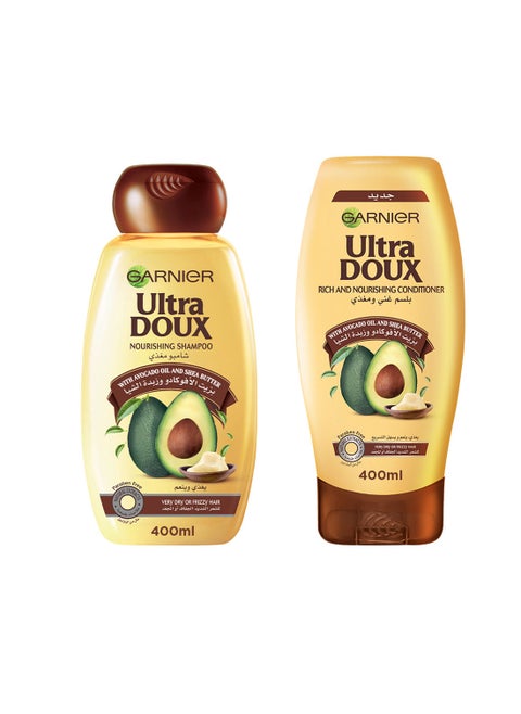 Ultra Doux Avocado Shampoo 400ml + Conditioner 400ml Dual Pack