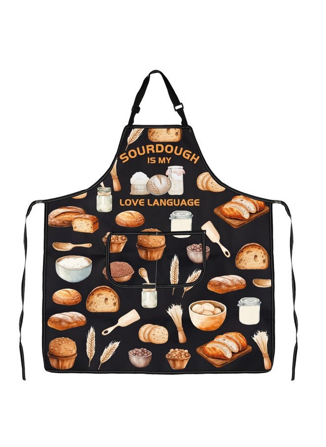 JXGZSO JXGZSO Sourdough Baker Apron Sourdough Bread Lover Gift Sourdough is My Love Language Apron Baking Master Apron (Sourdough apron), Black  - Image 1
