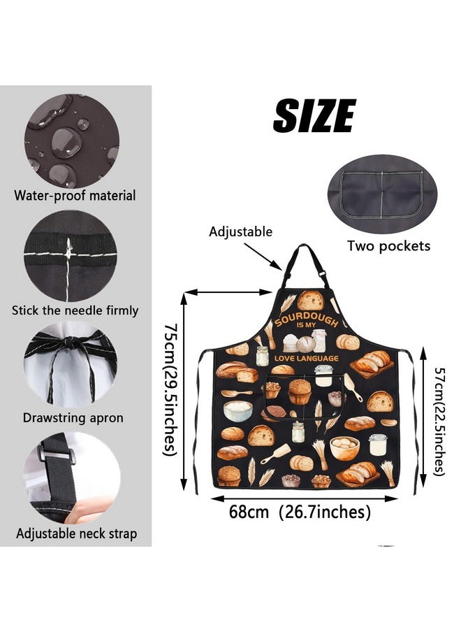 JXGZSO JXGZSO Sourdough Baker Apron Sourdough Bread Lover Gift Sourdough is My Love Language Apron Baking Master Apron (Sourdough apron), Black  - Image 4