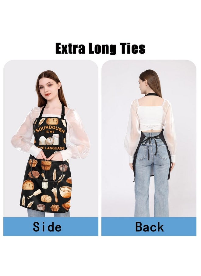 JXGZSO JXGZSO Sourdough Baker Apron Sourdough Bread Lover Gift Sourdough is My Love Language Apron Baking Master Apron (Sourdough apron), Black  - Image 5