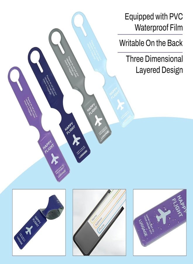 KEMJO Luggage Tags, with Silicon Strap Travel Bag Tags for Easily Identification of Bags (Multicolour) - Image 5