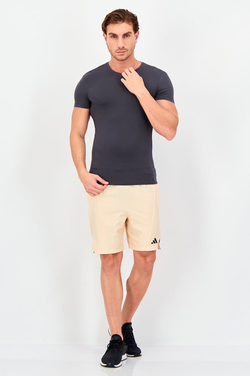 Adidas Men Regular Fit 7 Inseam Training Shorts, Beige - Image 2