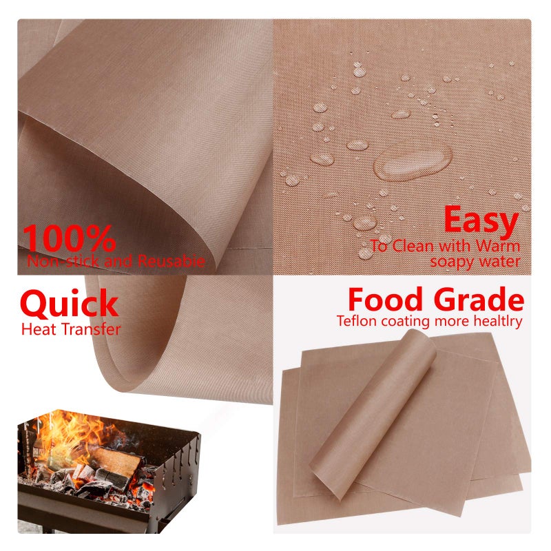 ubrand 3 Pack Teflon Sheet For Heat Press, 12" x 16" Heat Transfer Paper for T Shirts Heat Press, Non-Stick Heat Resistant Craft Mat - Image 3