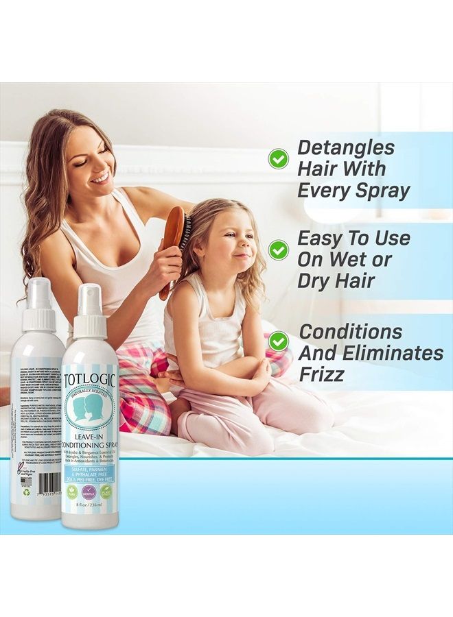 TotLogic Kids Detangler Hair Spray and Toddler Leave In Conditioner - Naturally Scented with Essential Oils - Original, 8 oz - Image 5