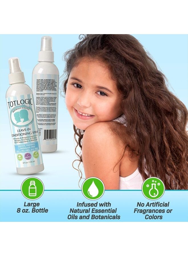 TotLogic Kids Detangler Hair Spray and Toddler Leave In Conditioner - Naturally Scented with Essential Oils - Original, 8 oz - Image 3