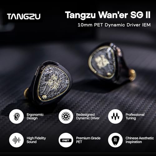 Linsoul TANGZU Waner SG II In Ear MonitorHiFI Wired Earbuds10mm Dynamic Driver PET Diaphragm Gaming IEM Earphones with 2Pin Detachable OFC Cable for Audiophile DJ Stage Clear White 44mm No Mic - Image 3