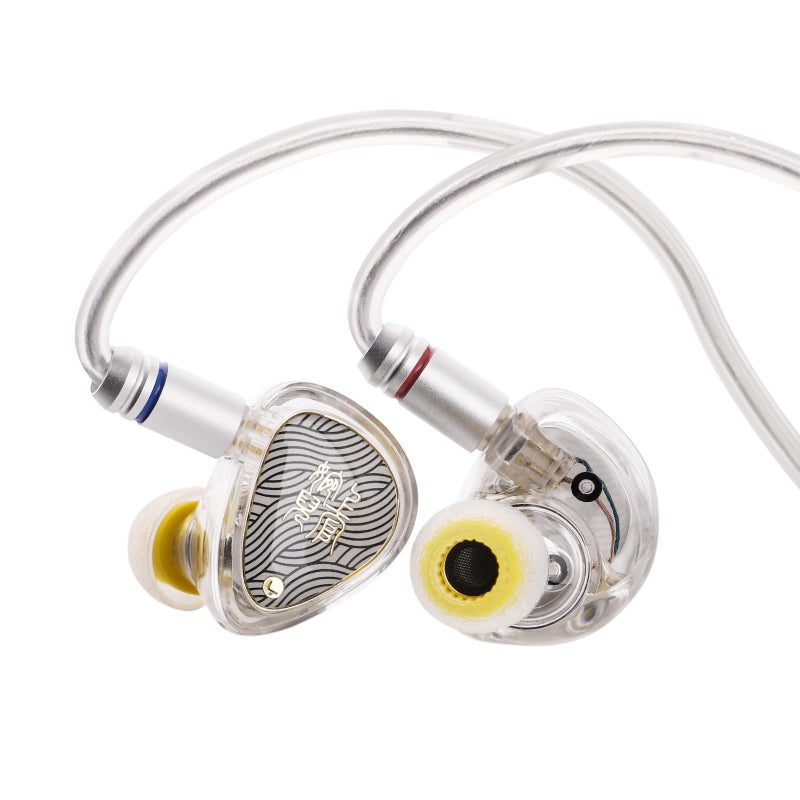 Linsoul TANGZU Waner SG II In Ear MonitorHiFI Wired Earbuds10mm Dynamic Driver PET Diaphragm Gaming IEM Earphones with 2Pin Detachable OFC Cable for Audiophile DJ Stage Clear White 44mm No Mic - Image 2