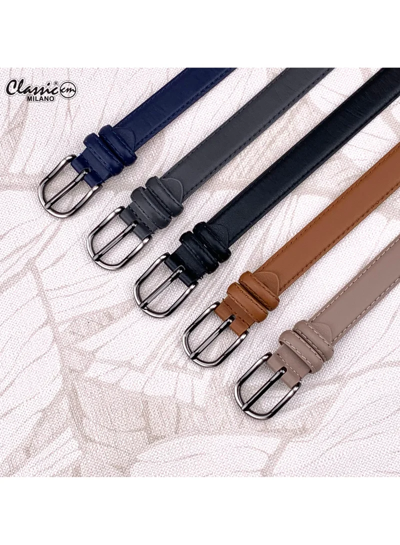 Classic Milano Blue (SGPU26) Classic Milano Women's Belt with Gift Box; Faux Leather Ladies Belt for Dresses, Jeans & Gowns; Stylish Womens Belt; Adjustable Girls Belt; Belt for Women | Full Length: 110 CM (Free Size - Fits up to the waist of 40 Inches / 100 CM) for Women | Best Price UAE