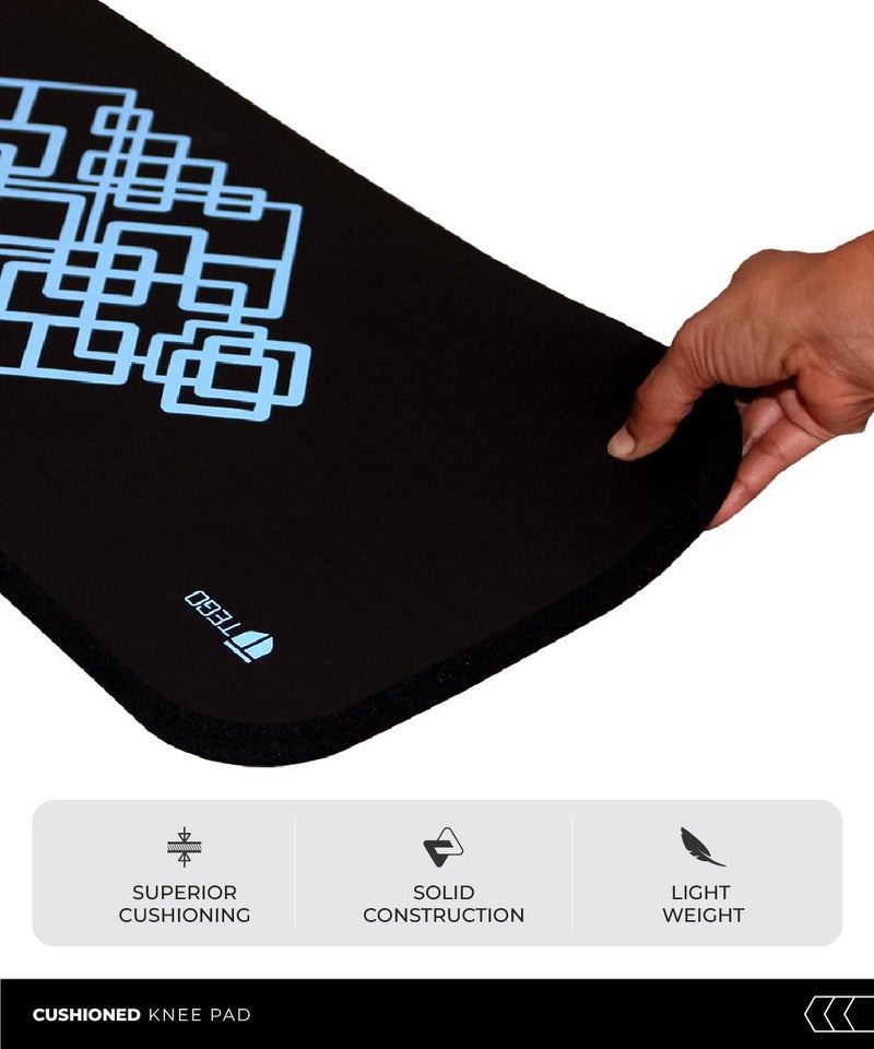 TEGO Stance Knee Pad | Joint Support Cushion for Yoga & Floor Workouts | Knees, Elbows & Wrists | Portable Fitness Pad (Black Blue, 25 x 60 x 2 (Thickness)) - Image 3