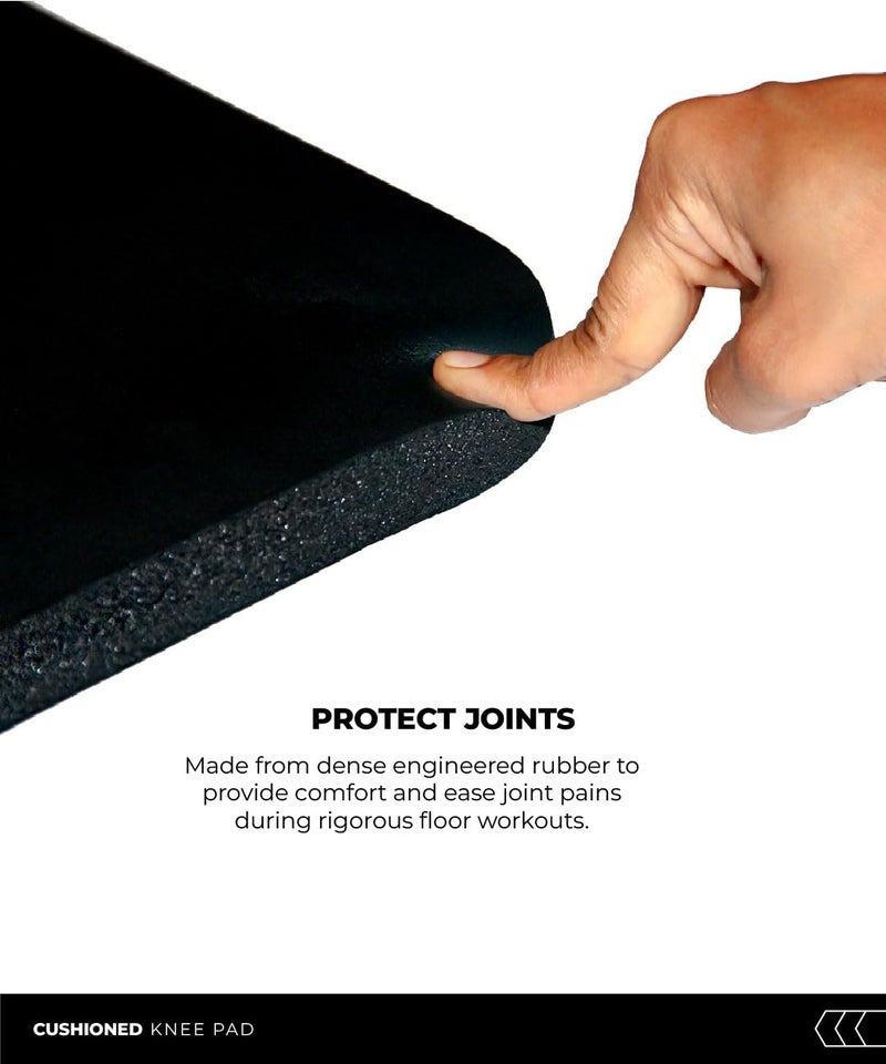 TEGO Stance Knee Pad | Joint Support Cushion for Yoga & Floor Workouts | Knees, Elbows & Wrists | Portable Fitness Pad (Black Blue, 25 x 60 x 2 (Thickness)) - Image 4