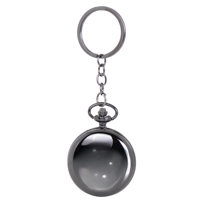 CrownLit Vintage Style Pocket Watch with Keychain, Metal Case, Quartz Movement, Black - Image 5