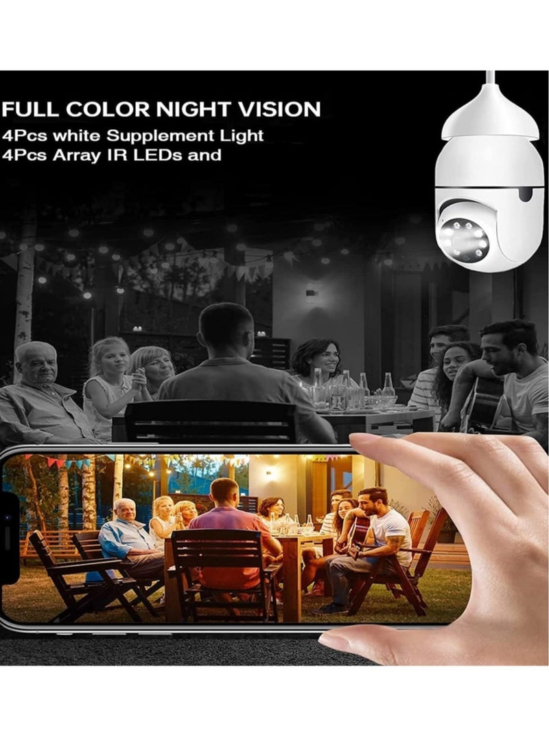 JAJEEK "(5-Pack) WiFi Light Bulb Cameras – 360° Wireless Outdoor Security Cameras with 1080P Color Night Vision & Motion Detection" - Image 4