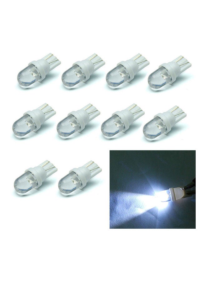 Loquat 10Pcs/Set T10 White 12V LED 194 168 158 5W 6500K Side Car Auto Wedge Dashboard Light - Image 1