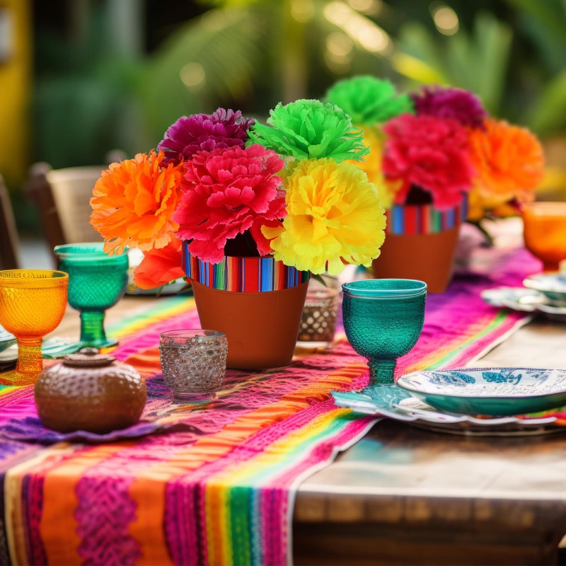 Knitgrip 36 Pcs Mexican Table Decorations Centerpieces Fiesta Pots with Marigold Flower for Halloween Day of The Dead Party Tables Decorations - Image 4