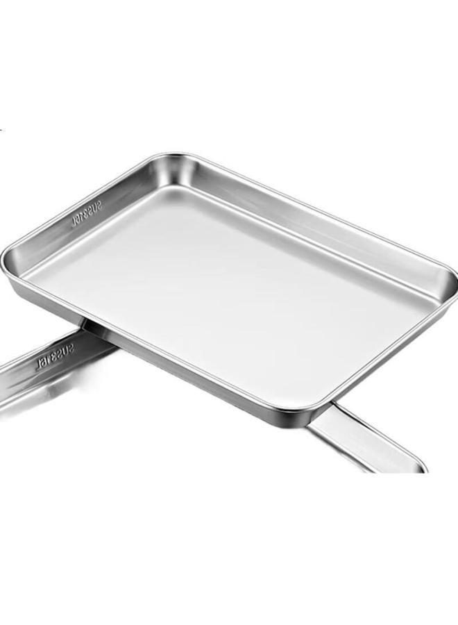 Yutai 316 Stainless Steel Flat Bottom Square Plate, Thickened Tray, Household Plate, Fruit Plate, Steaming Plate, Dumpling Plate, Commercial Serving Plate, 44 - Image 3
