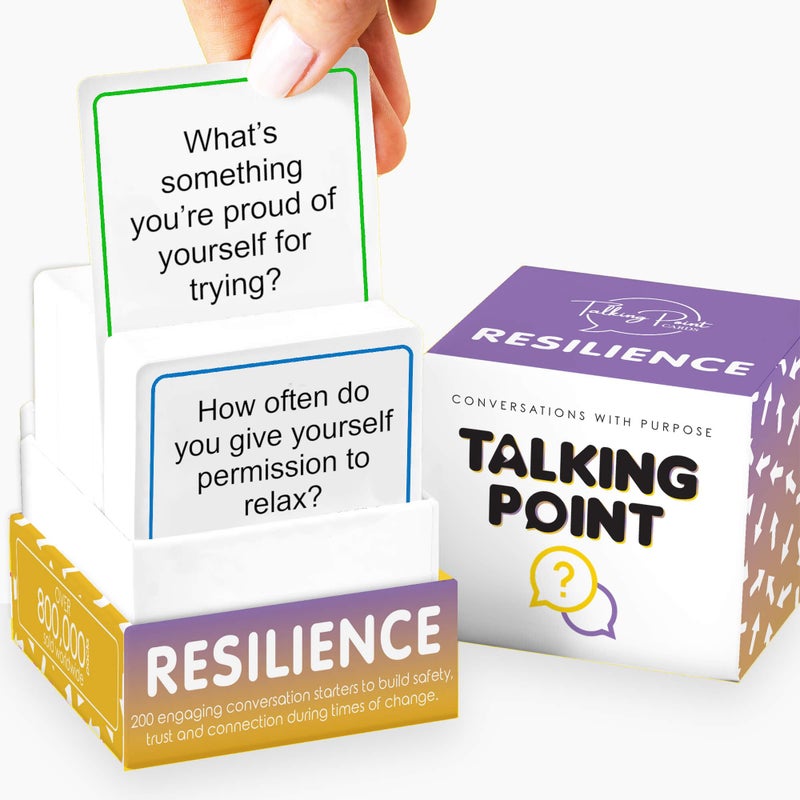 TALKING POINT CARDS 200 Resilience Conversation Starter Cards for Stronger Families - Build Trust, Safety and Connection Through Transitions or Life Changes - Deeper Discussion Parents Children's Therapy Icebreaker Game - Image 1
