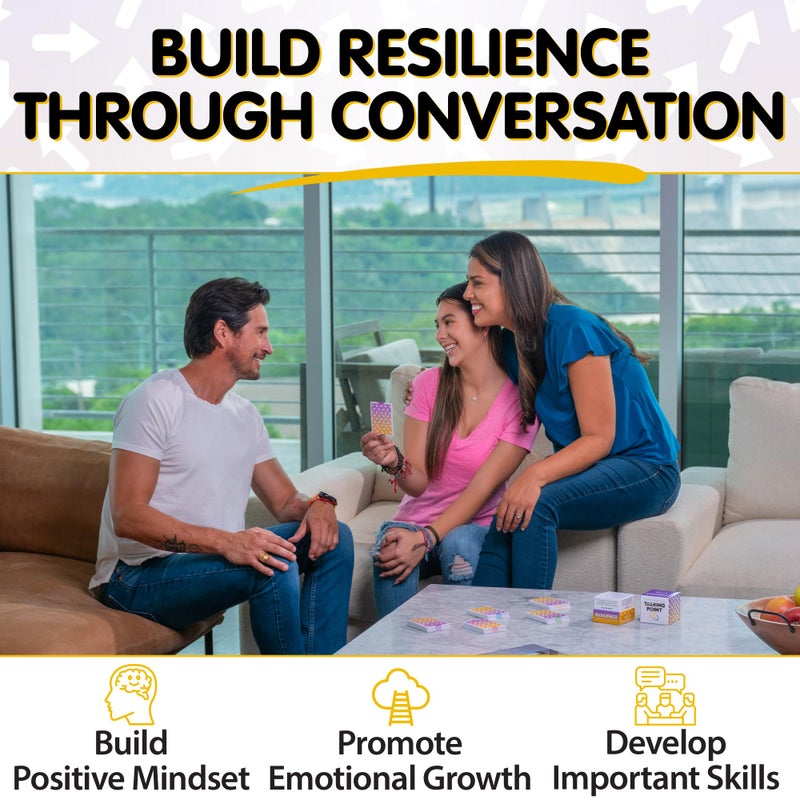 TALKING POINT CARDS 200 Resilience Conversation Starter Cards for Stronger Families - Build Trust, Safety and Connection Through Transitions or Life Changes - Deeper Discussion Parents Children's Therapy Icebreaker Game - Image 2