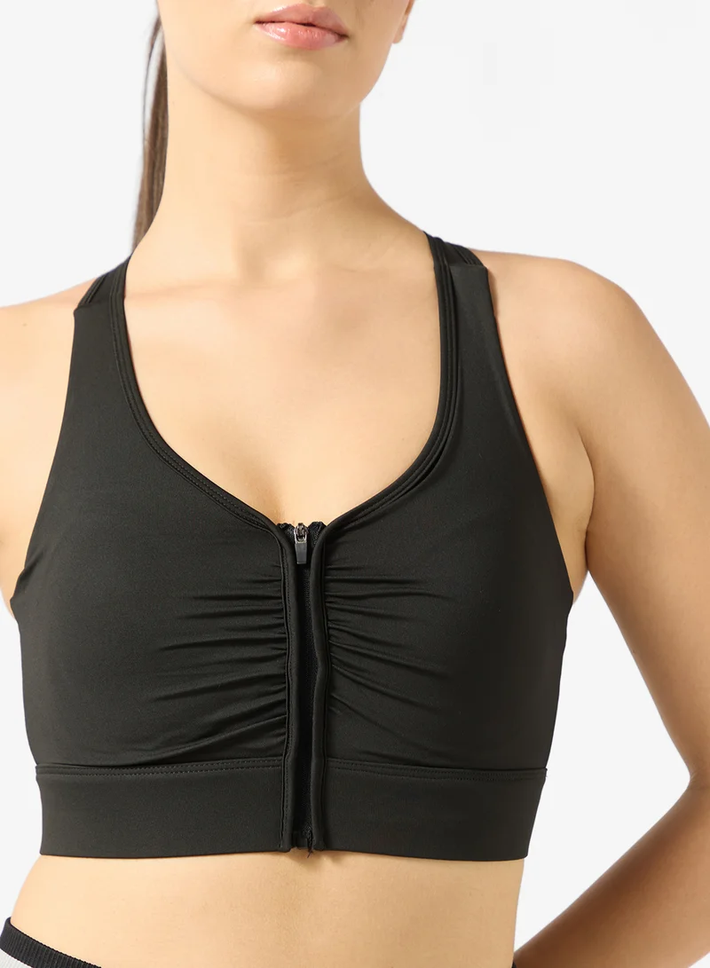 FRWD  Zip Up Cutout Detail Sports Bra for Women | Best Price UAE