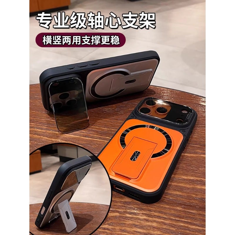 غطاء MagSafe لـ باللون Silver مغناطيسي بوظيفة حامل iPhone 12 Pro Max مع مغناطيس قوي وحامل قائم مع حماية عدسة مع مقاوم للخدش للتخزين العملي للمدرسة للهدايا - Image 4