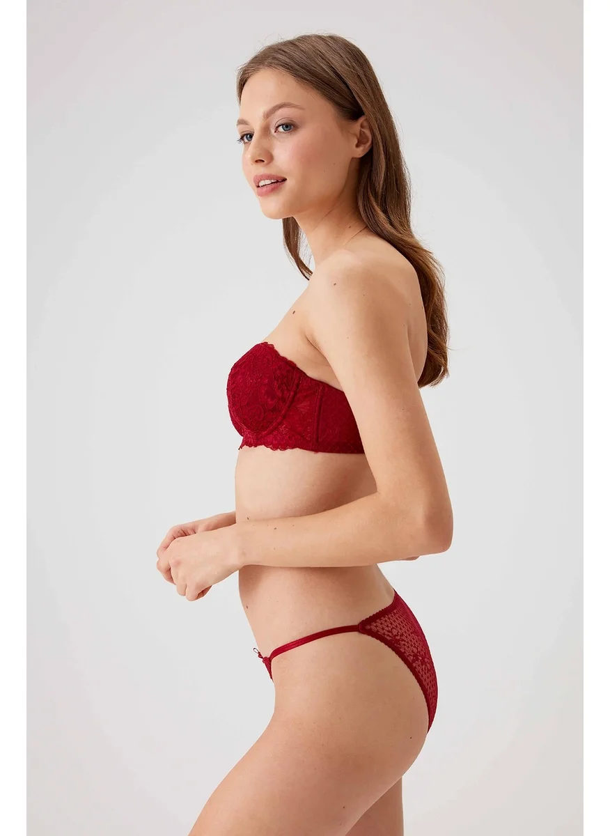 بيير كاردان 4032 Women's Underwire Strapless Supported Bra Set