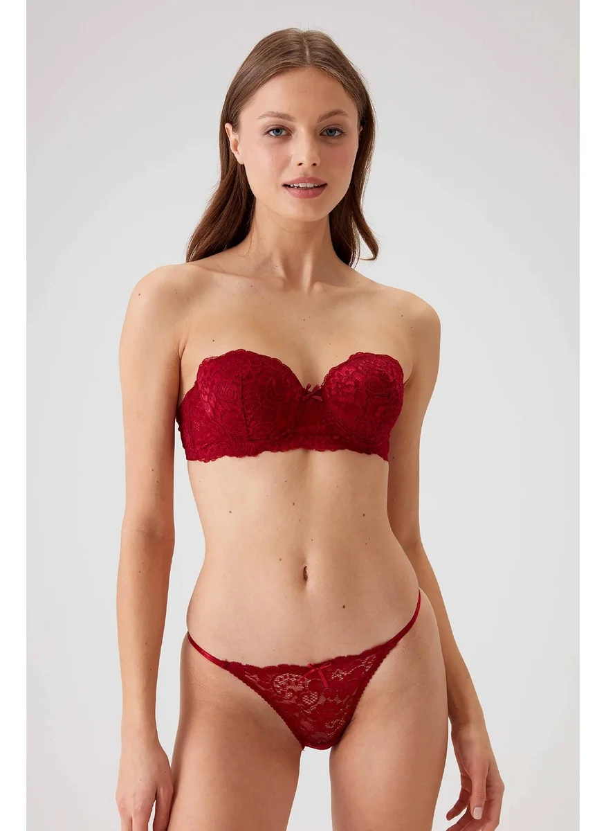 بيير كاردان 4032 Women's Underwire Strapless Supported Bra Set