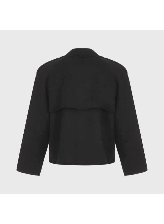 Zara women's Minimalist High-end Casual Blazer - Relaxed Fit, Comfortable Double-breasted Notch Lapel Coat - Image 3