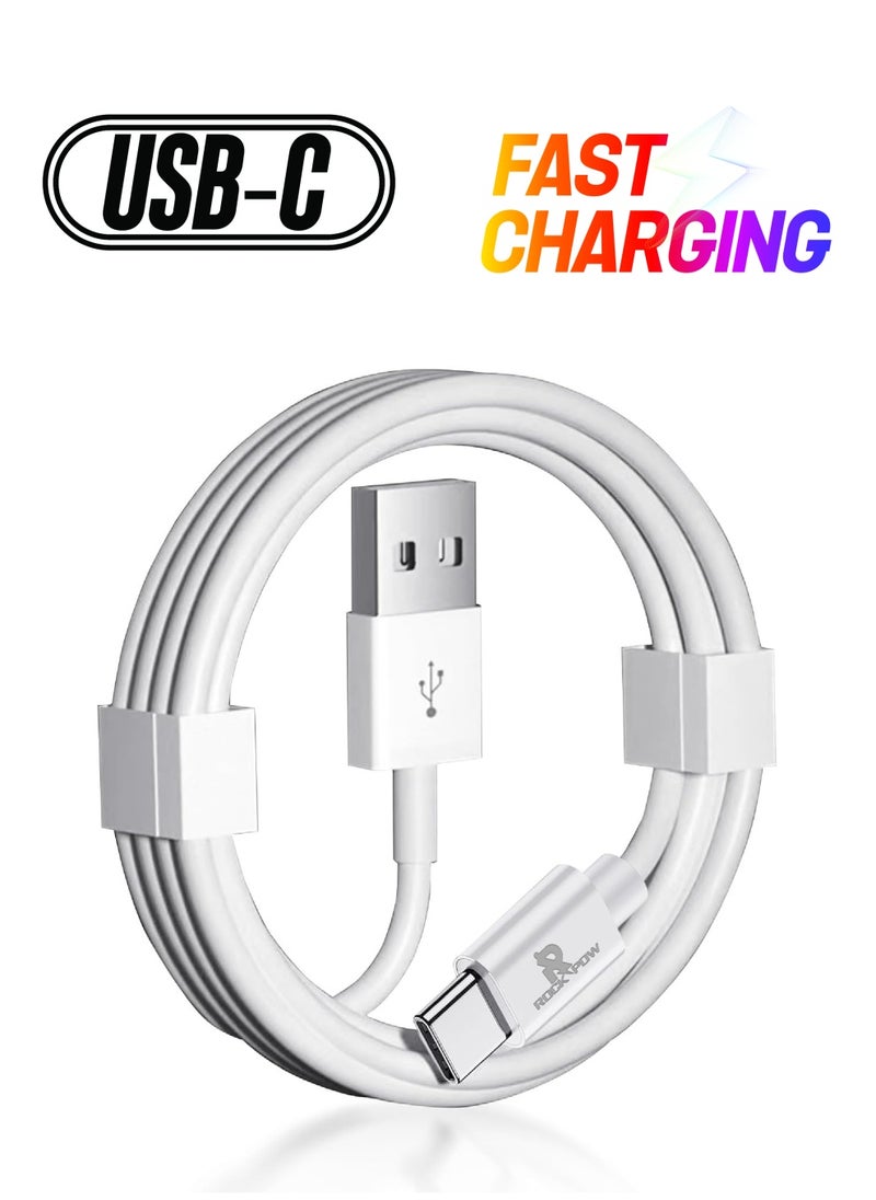 Rock Pow 1-Pack 3ft USB C Cable 3A Fast Charge, USB A to Type C Charger Cord Braided Compatible with Samsung Galaxy A10e A20 A50 A51 A71 S20 S10 S9 S8 Plus S10E Note 20 10 9 8 Moto G7 G8  - Image 1