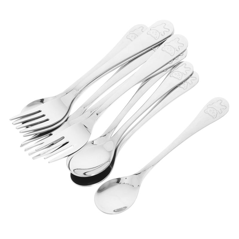 5 Sets Kids Silverware Set Spoons Forks Utensil Training Cutlery Safe Toddler - Image 2