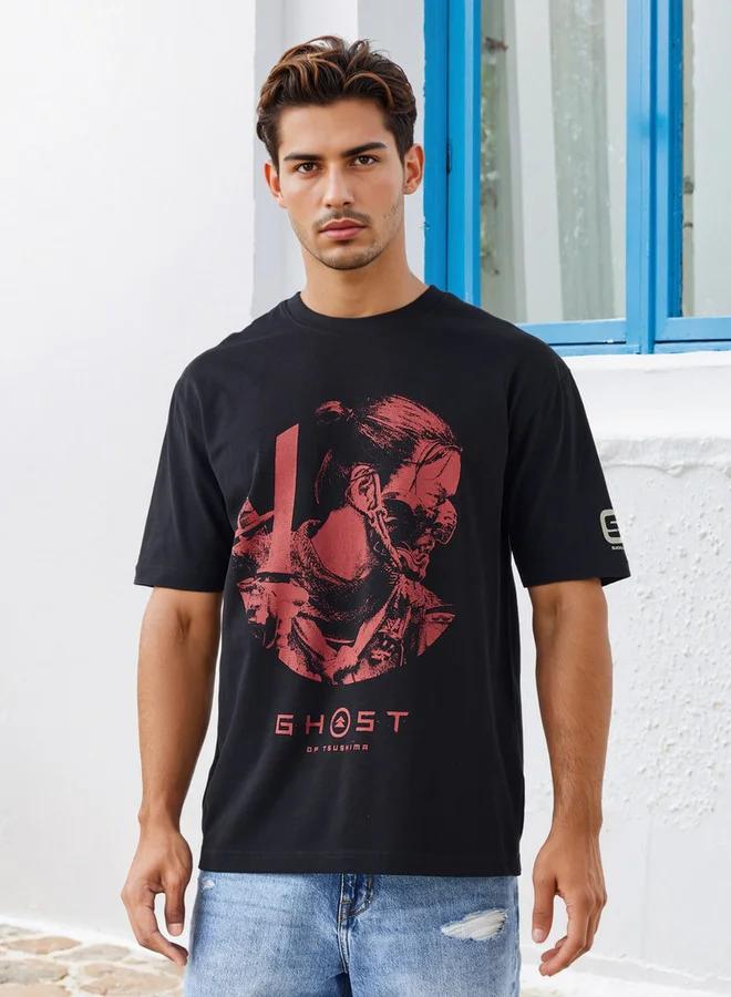 اس بي كاركترز Printed Crew Neck T-shirt