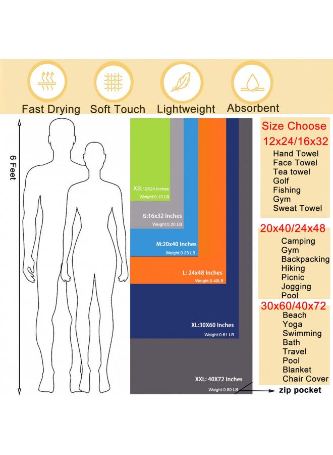 Rainleaf Microfiber Towel Perfect Travel & Gym & Camping Towel. Quick Dry - Super Absorbent - Ultra Compact - Lightweight. Suitable for Trip, Beach, Shower, Backpacking, Pool - Image 1