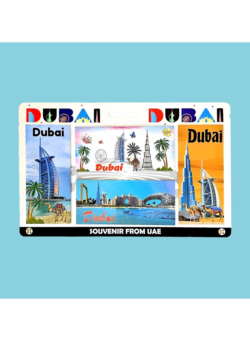 Souvenir Souq Fridge Magnet 4 pcs Colorful  Large Size 12x5.3cm Dubai Skylines - Image 1