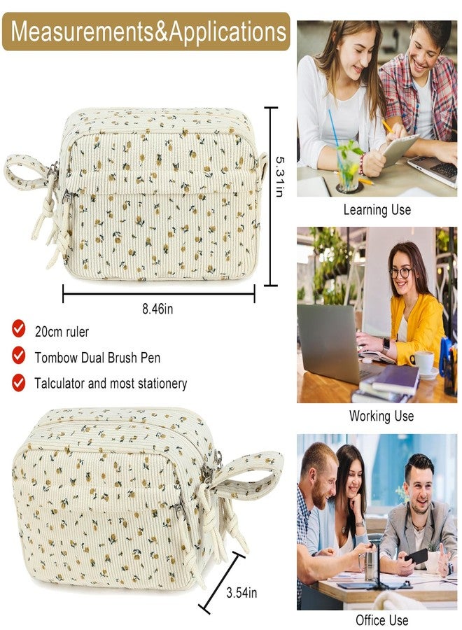 Bluboon Big Capacity Pencil Case Pencil Pouch Pen Case School Supplies Cute Pencil Box Pencil Bag for Teen Girls Boys Women Man (Black Floral 92) - Image 2