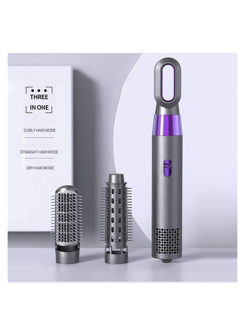 Generic 3 in 1 Hair Dryer Brush and Volumizer, Detachable Hair Dryer Styler, One-Step Hot Air Brush for Straightening Curling Drying Combing Scalp Massage Styling (Hair Dryer Brush, SILVER)  - Image 3