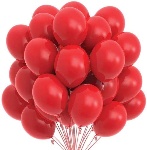 Vail Creations Made in India 12 inch HD Metallic Finish Balloons for Birthday/Anniversary Party Decoration (Red, Pack of 50) - Image 2