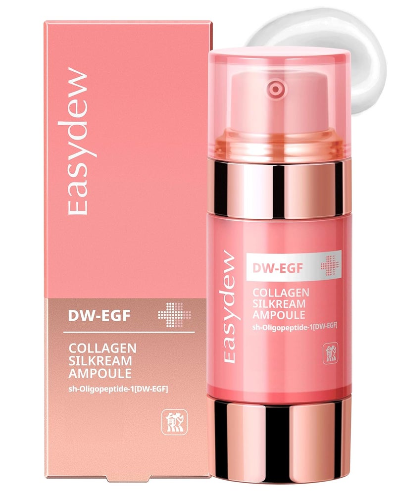 EASYDEW DWEGF 55 Collagen Silkream Ampoule Korean Facial Serum for Firmness  Elasticity with EGF Peptides Amino Acids  Day  Night AgeDefying Silky Smooth Skincare 186oz