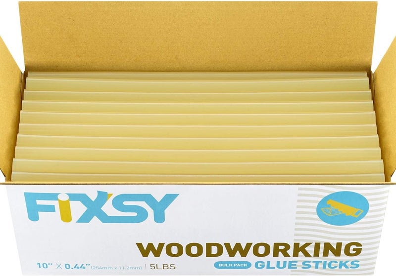 FIXSY Hot Glue Gun Sticks Woodworking, Multi Temp, Full Size 10" Long x .44" Diameter 7/16 11mm, 5LB Box Glue Stick, Approx. 90 Sticks- Compatible with Most Glue Guns - Image 1