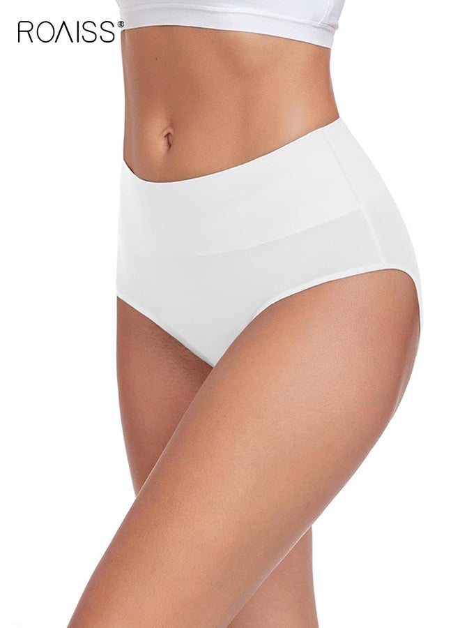 ملابس داخلية نسائية قطنية مكونة من 4 قطع، سراويل داخلية عالية الخصر لتشكيل البطن ورفع الأرداف، مقاس كبير، سراويل داخلية مثلثة ناعمة وجيدة التهوية ومريحة، عبوة متعددة