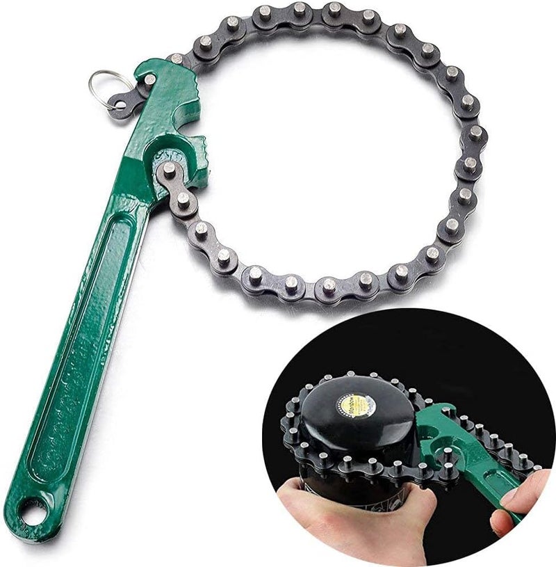 HomDSim 12-Inch Chain Wrench for Automotive Oil Fuel Filter Removal - Image 2