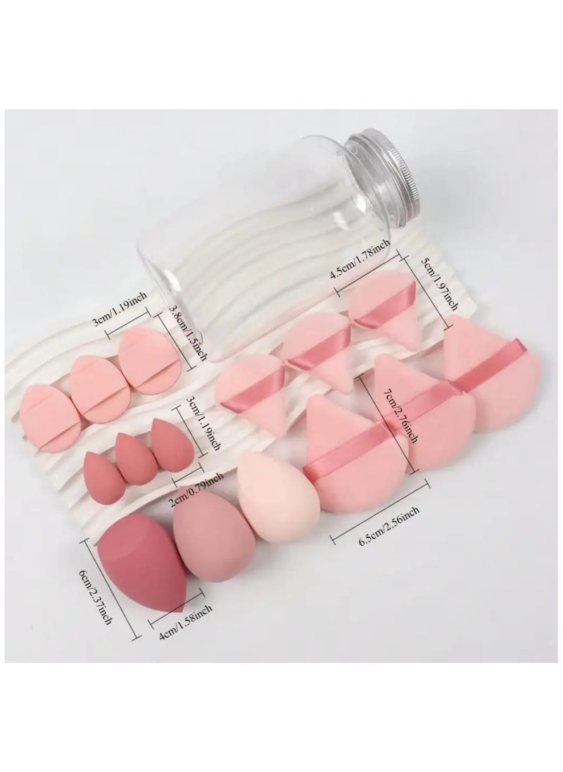 BOLREUS 15 Pcs Ultimate Makeup Sponge Set, 3 Loose Powder Puffs, 3 Mini Loose Powder Puffs, 3 Makeup Sponges, 3 Mini Makeup Sponges, 3 Mini Cushion Puffs. Foundation Blending Beauty Sponge, Flawless For Liquid, Cream, Powder. Lates-Free  - Image 3