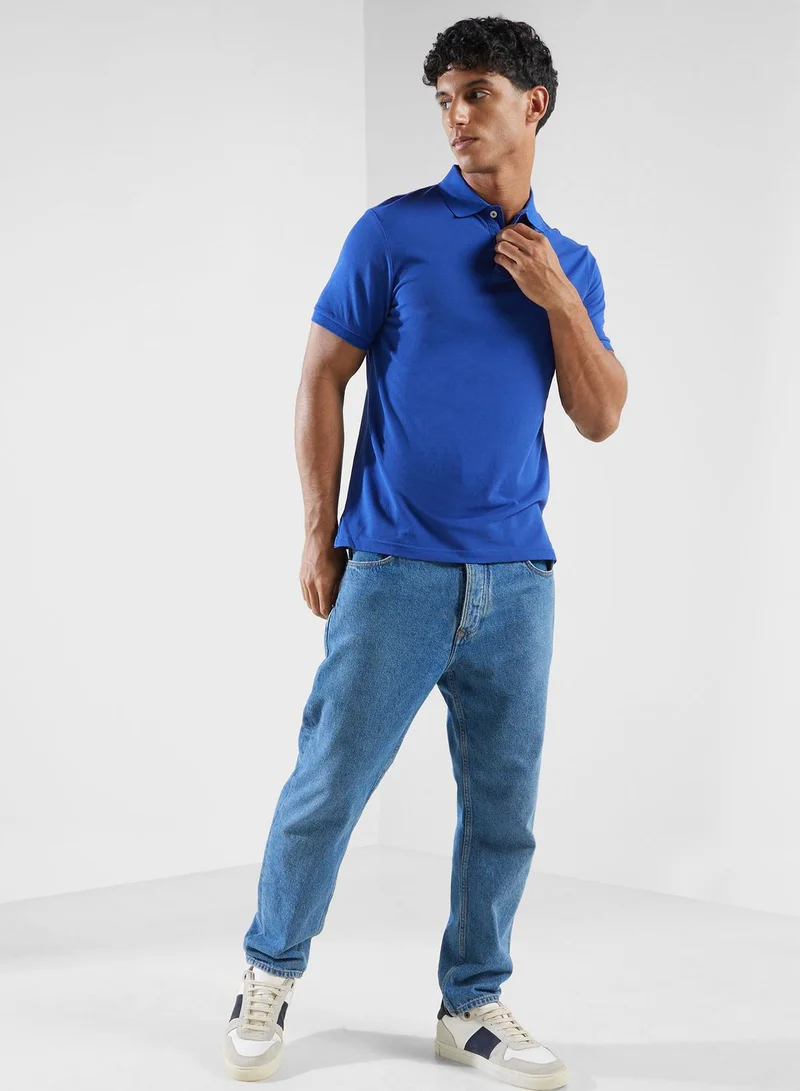 Hackett Logo Slim Fit Polo