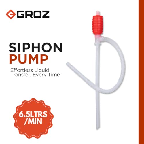 Groz Manual Siphon Pump for Fish Tanks, Draining Water, Easy Transfer (Non Electric) |Hand Operated Siphon | Upto 6.5 LPM Flow Rate | SPH/1 - Image 2