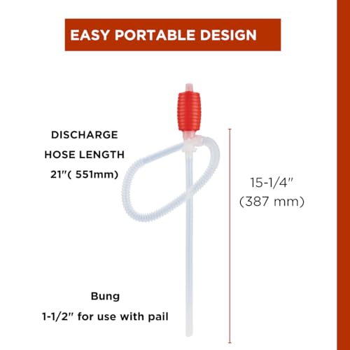 Groz Manual Siphon Pump for Fish Tanks, Draining Water, Easy Transfer (Non Electric) |Hand Operated Siphon | Upto 6.5 LPM Flow Rate | SPH/1 - Image 3