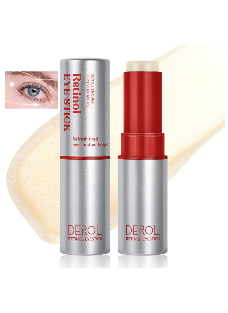 DEROL Retinol Eye Cream Stick For Dark Circles Puffiness Correxion Line Smoothing Anti Aging Eiaser Retinol Polypeptide Repair Treatment Balm Younger Looking Hydrates Brightening Firms Brightens A  - Image 1
